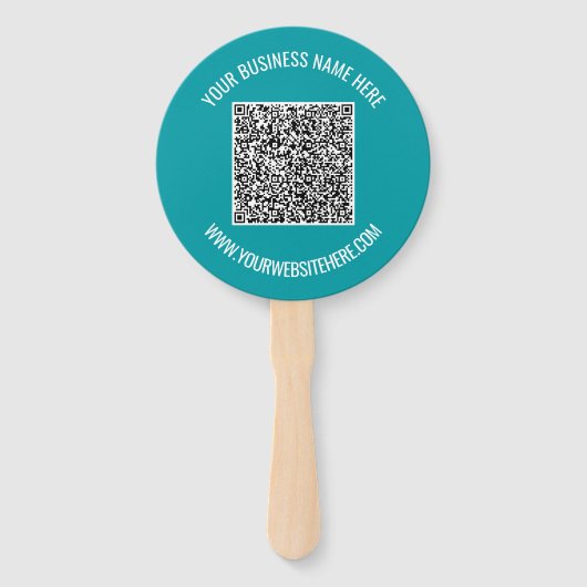 Éventail Votre code QR Texte Promotionnel Modèle de ventila (Dos)