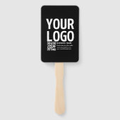 Éventail Votre logo avec code QR et texte modifiables (Dos)