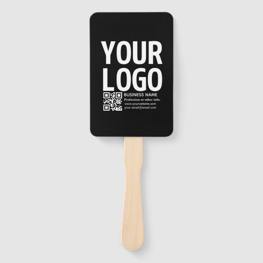 Éventail Votre logo avec code QR et texte modifiables (Devant)