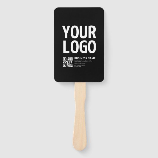 Éventail Votre logo avec QR code et texte modifiables (Devant)