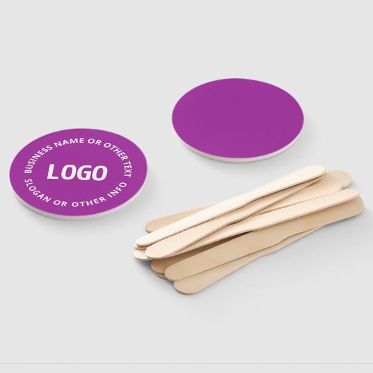 Éventail Votre logo et votre texte personnalisable | Violet (Non-assemblé)
