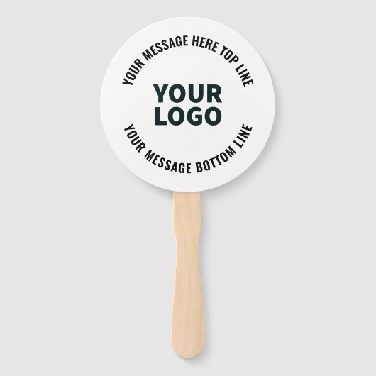 Éventail Votre logo ou image | Texte éditable gras (Devant)