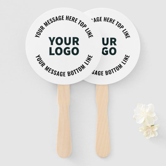 Éventail Votre logo ou image | Texte modifié en gras (Devant et derrière)