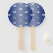 Éventail Votre logo Simple Répétition Logo Marine Blue Grad (Devant et derrière)