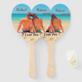 Éventail Votre Mariage Photo Fans Main Nom personnalisé Tex (Devant et derrière)