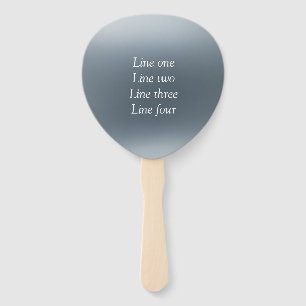Éventail Votre message ici fond métallisé gris bleu