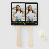 Éventail Votre Monogramme photo Nom Classe de graduation de (Devant et derrière)