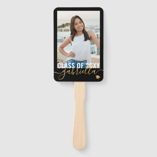 Éventail Votre Monogramme photo Nom Classe de graduation de (Devant)