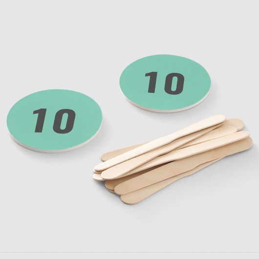 Éventail Votre numéro | Mint Green Event Score Paddle (Non-assemblé)