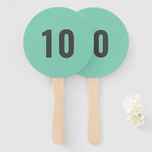 Éventail Votre numéro Mint Green Event Score Paddle