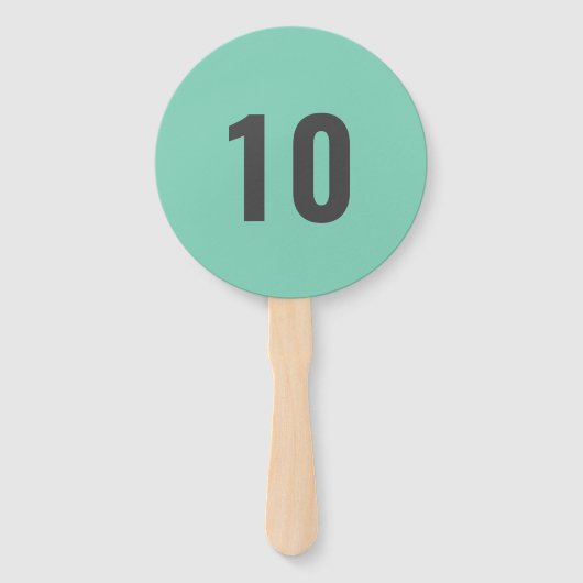 Éventail Votre numéro | Mint Green Event Score Paddle (Devant)