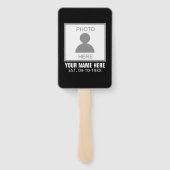 Éventail Votre photo ici Nom et âge (Dos)