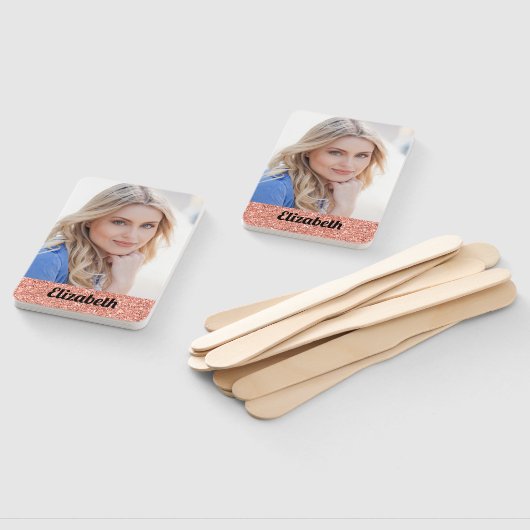 Éventail Votre Propre Photo Rose Girly Monogramme Graduatio (Non-assemblé)