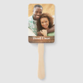 Éventail Votre propre photo Rustic Monogramme Mariage (Dos)