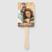 Éventail Votre propre photo Rustic Monogramme Mariage (Devant)