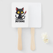 Éventail Vous N'avez Rien Vu Chat Noir Drôle Halloween (Devant et derrière)