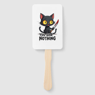 Éventail Vous N'avez Rien Vu Chat Noir Drôle Halloween