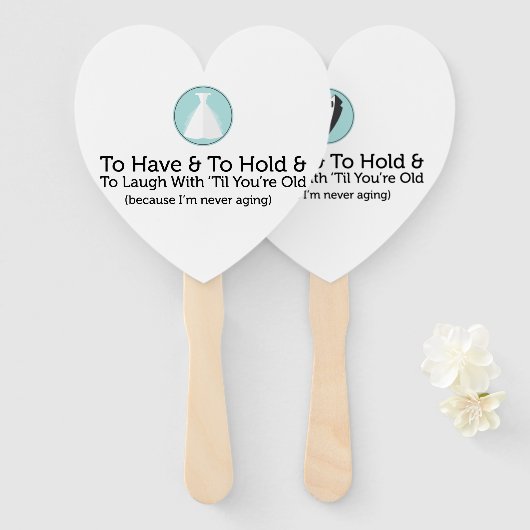 Éventail Vows Mariage au miel amusant (Devant et derrière)