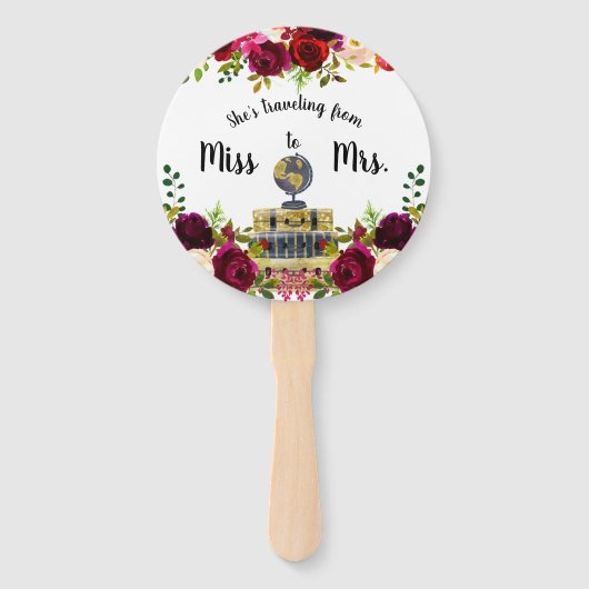 Éventail Voyager de Mlle à Mme nuptiale douche faveur (Devant)