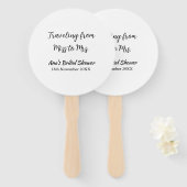 Éventail Voyager douche nuptiale ajouter nom date de manque (Devant et derrière)