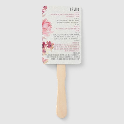 Éventail Vues mariage | Floral rose pâle (Dos)