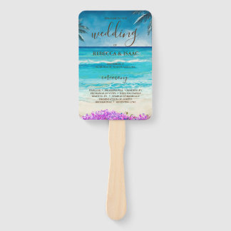 Éventail Watercolor Beach Blue Ocean Programme Ensemble de 