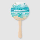 Éventail Watercolor Beach Scene Mariage (Dos)