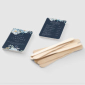 Éventail Watercolor Blue Winter Floral Wedding Programmes (Non-assemblé)