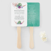 Éventail Watercolor Desert Succulents Wedding Programme (Devant et derrière)
