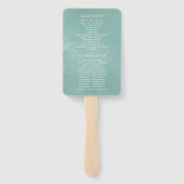 Éventail Watercolor Eucalyptus Programme de mariage géométr (Dos)