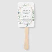 Éventail Watercolor Eucalyptus Programme de mariage géométr (Devant)