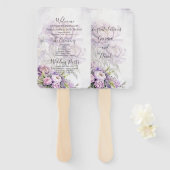 Éventail Watercolor Lavender Peony Wedding Programme (Devant et derrière)