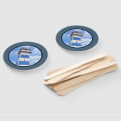 Éventail Watercolor lighthouse (Non-assemblé)