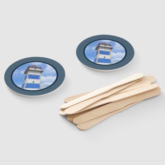 Éventail Watercolor lighthouse (Non-assemblé)