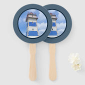 Éventail Watercolor lighthouse (Devant et derrière)