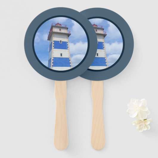 Éventail Watercolor lighthouse (Devant et derrière)