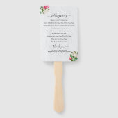 Éventail Watercolor Magnolia Fleurs Programme de mariage (Dos)