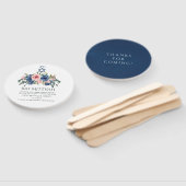 Éventail Watercolor Navy et Blush FlorBat mitzvah (Non-assemblé)