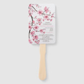 Éventail Watercolor Pink Cherry Blossom Programme de mariag (Devant)