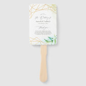 Éventail Watercolor Programme de mariage géométrique en cri (Devant)