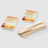 Éventail Watercolor Tropical Beach Sunset Wedding Programme (Non-assemblé)