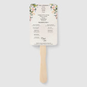 Éventail Watercolor Wild Flower Mariage programme de cérémo (Dos)