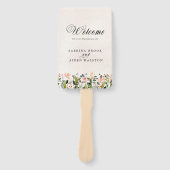 Éventail Watercolor Wild Flower Mariage programme de cérémo (Devant)