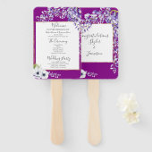 Éventail Watercolor Wisteria Wedding Programme (Devant et derrière)