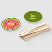 Éventail Watermelon Rose Age 40 Texte (Non-assemblé)