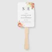 Éventail Waterolor Floral Monogramme Programme de mariage (Devant)