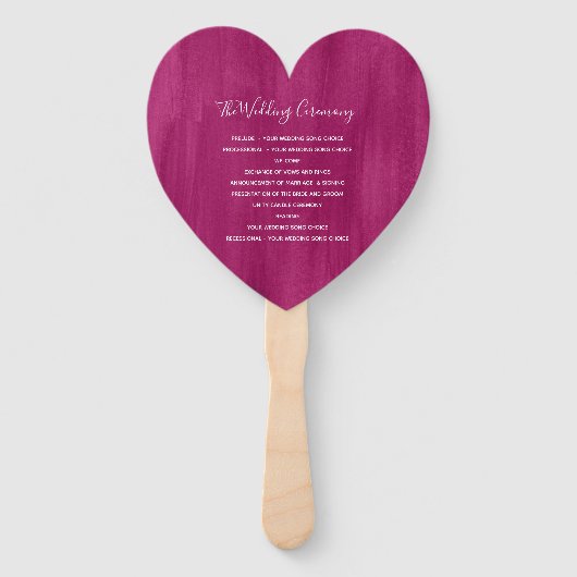 Éventail Wedding burgundy abstract moderne art program fans (Dos)