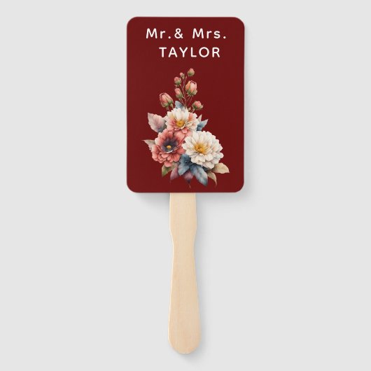 Éventail Wedding Floral Monogram  (Dos)