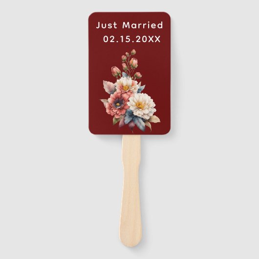 Éventail Wedding Floral Monogram (Devant)