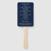 Éventail Wedding shower en fleur d'Hibiscus rose bleu marin (Dos)